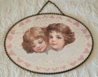 Collectible Victorian Flu Cover Wall Hanging Pink Girls Room Decor