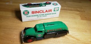 1939 Sinclair Dodge Flyer Tanker Bank Truck Car Vintage Die - Cast