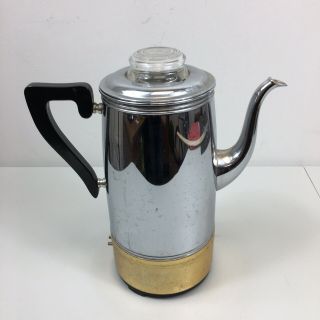 Vintage Royal Rochester Chrome Copperbottom Electric Percolator 20510