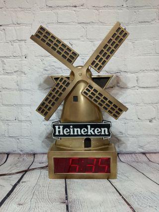 Vintage Heineken Windmill Clock - - Great For The Man Cave