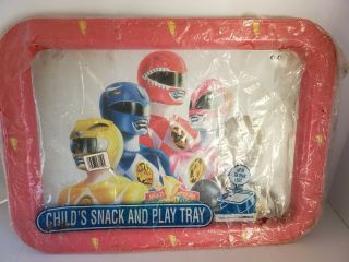 Vintage 1994 Mighty Morphin Power Rangers Metal Tv Bed Lap Serving Tray Table