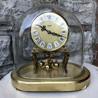 Vtg German Kundo Brass 400 Day Anniversary Clock Kieninger Obergfell Orig Box