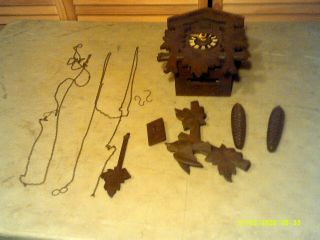 Vintage German Cookoo Clock Black Forest Clock Needs Rechained Plus