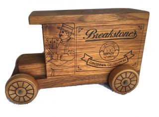 Vintage Breakstone’s Dairy Delivery Truck Coin Bank Toystalgia 1980 Wood