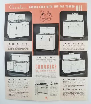 Vintage Chambers Ranges Stove Oven Advertising Brochure