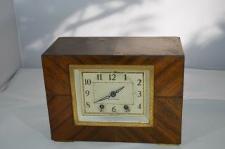 Vtg 8 Day Art Deco Shelf Clock Seth Thomas,  Wood Console,  Not Running