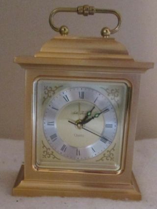 Seth Thomas - Solid Brass Desk Mantle Alarm Clock 4re703 Quartz - Japan No Work