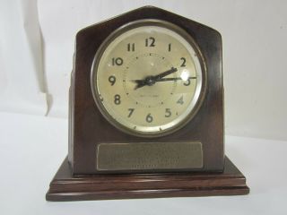 Vintage Seth Thomas Wooden Mantel Clock - 1937 Gm Corp.  Appreciation Gift