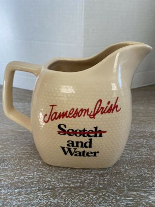 Vintage Jameson Irish Whiskey Bar Water Pitcher Ceramic Pub Jug