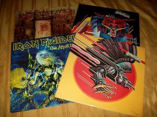 4 Metal Lps Iron Maiden Live After Death Judas Priest Black Sabbath Mob Rules Nm