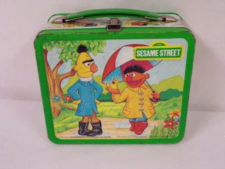 Vintage 1983 Sesame Street Seasons Aladdin Metal Lunch Box W/ Thermos