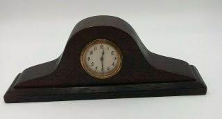 Vintage Wood Mantel Clock Wind Up No Name