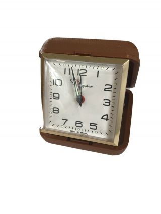 Vintage Travel Alarm Clock.  1960’s.  Mid Century.  Will Sanitize Trendy.