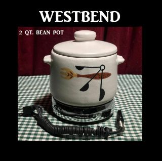 West Bend Electric 2 Qt.  Lidded Casserole/bean Pot/cookie Jar