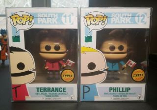 Funko Pop South Park Terrance 11 & Phillip 12 Chase Set Vaulted W/ Protectors