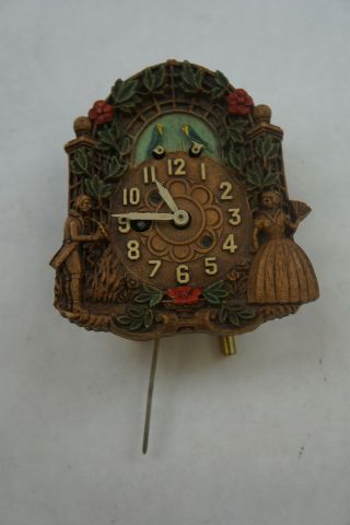 Lux Keebler " Lovebirds " Miniature Pendulette Clock