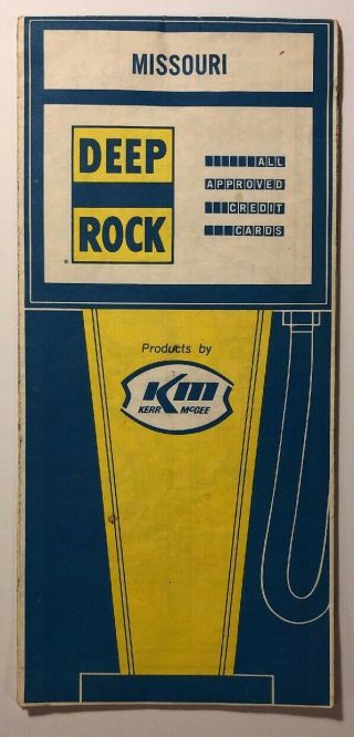 Missouri Road Map Kerr Mcgee Deep Rock Oil Company 1965