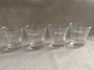 Crown Royal On The Rocks Low Ball Glasses Optic Pattern Weighted Set Of 4