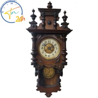 Antique German Gustav Becker Walnut Wall Clock