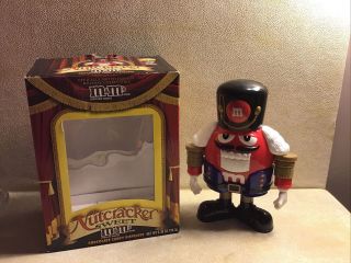 M&m Nutcracker Sweet Candy Dispenser Red W/ Blue Jacket.  Comes With Originalbox