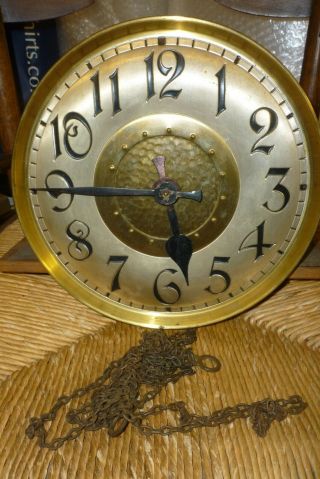 Antique German Twin Weight Grandfather Clock Striking Movement And Dial