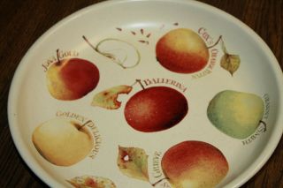 Hallmark Apple Pie Ceramic Pie Plate Cream Color With Apples Design Signed
