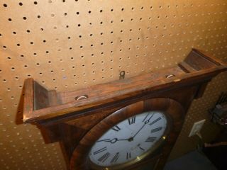 Old Vintage Late 1800s Ansonia Brass Copper Co App 1874 Weight Driven Wall Clock 2