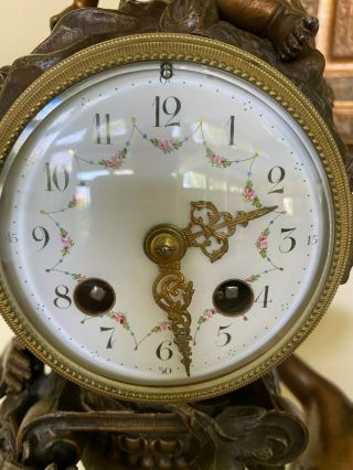 R&L Moreau clock,  Bronze with Marble base,  29 
