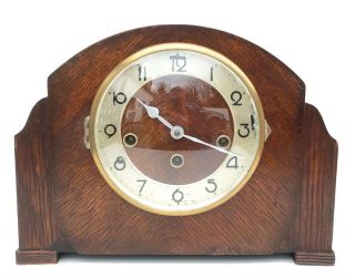 German Oak Westminster Whittington Chiming Mantle Clock