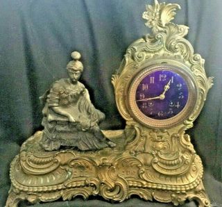 Antique 19th C Fancy Mantle Clock Bronze French Movement Fixable? Updated 2/21