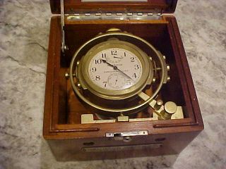 Hamilton Gimballed Marine Navy Chronometer Model 22 Ship Captain 
