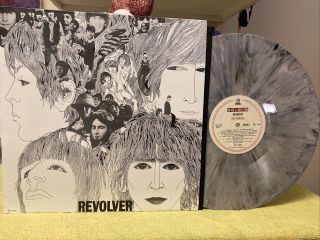 The Beatles Revolver Lp Gray Black & White Splatter Color Vinyl