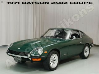 1971 Datsun 240z Coupe Metal Sign: Restoration In Green