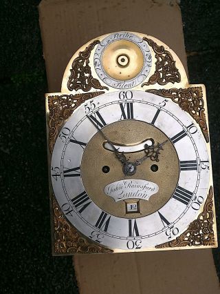 Verge Fusee Bracket Clock Dial And Movement By John Rainsford Of London.  11x8