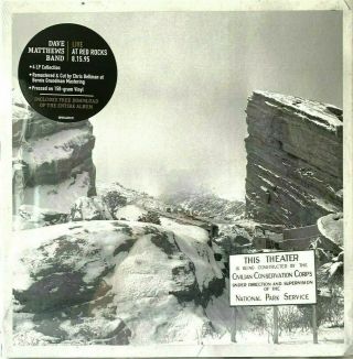 Dave Matthews Live At Red Rocks 8.  15.  95 Lp Vinyl Record Album