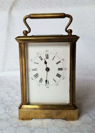 Small French Quality Carriage Clock With Cylinder Escapement C1880