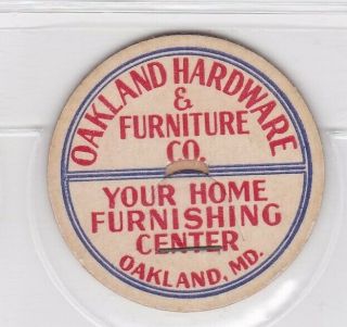 Oakland Hardware & Furniture Co.  Milk Cap - Oakland,  Maryland
