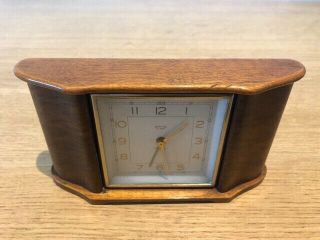 Vintage Rare Smiths Alarm Clock In Wooden Case.  Bedside / Mantel / Desk
