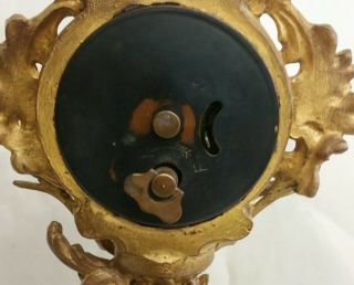 Antique Gilded Bronze Mantle Clock Louis XV Style,  Rococo German Movement Deer 6