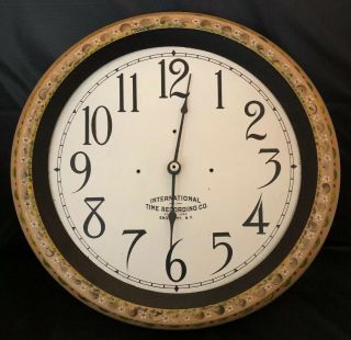 International Time Recording Co Antique Wall Clock Endicott Ny 1929