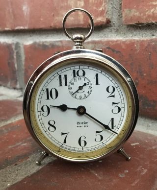 Antique Early 1900’s Westclox Baby Ben Windup Alarm Clock Western Clock