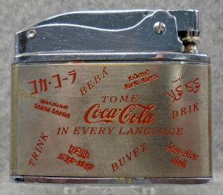 Vintage Coca - Cola flat advertising lighter DOUBLE SIDED GRAPHICS RARE 2