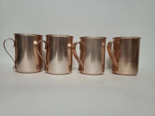 Vintage Copper Aluminum Anodized Mug Cup Bascal 4 " Tall X 3 " Across D Handle (4)