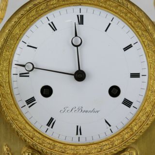 Antique Empire mantel clock ormolu gilt bronze 