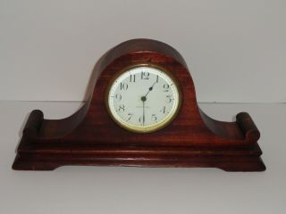 Rare Antique Eight Day Miniature Mantel Clock Salesman Sample Mahogany 8 Mantle
