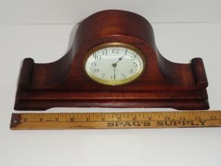 Rare Antique Eight Day Miniature Mantel Clock Salesman Sample Mahogany 8 Mantle 2