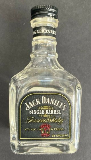 Jack Daniels Single Barrel Empty Glass 50ml Mini Bottle,  Scarce 1st Generation