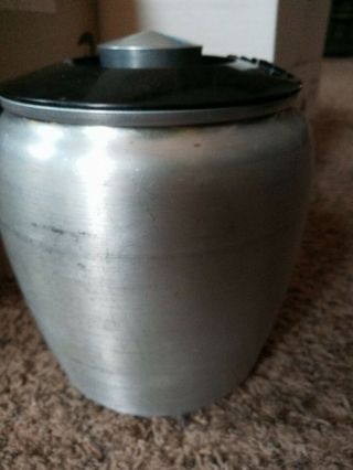Vintage Kromex Spun Aluminum Sugar Canister 7.  5” Mid Century Atomic Kitchen 3