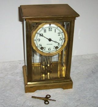 Seth Thomas Antique Bronze Crystal Regulator Clock,  Not