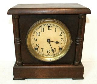 Antique/vintage Sessions 8 - Day Half - Hour Strike Mantel Clock,  Wood Case,  No Key